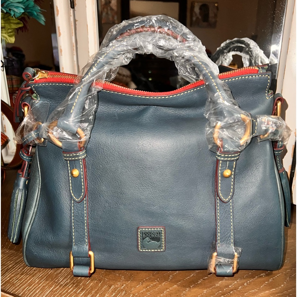 Dooney & Bourke Florentine Leather Small Satchel DENIM BNWT 🦋